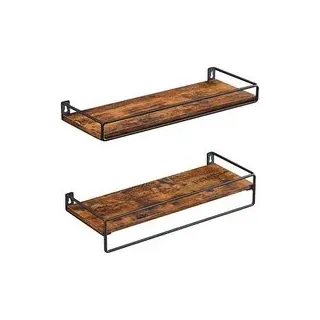 VASAGLE Wandregale-Set vintagebraun, schwarz 40,0 x 15,5 x 9,5/5,0 cm, 1 St.