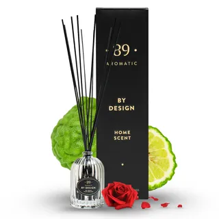 Raumduft Diffusor mit 7 Duftstäbchen – Premium Lufterfrischer Duft Frisch Bergamotte, Rose & Schwarze Johannisbeere – Aromadiffusor für Bad, Wohnzimmer, Büro & Zuhause – Elegante Deko & Geschenkidee