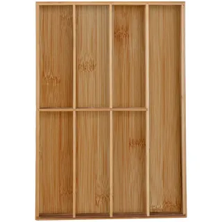 Relaxdays Besteckkasten , Hellbraun , Holz, Holzwerkstoff , 30.5x4.5x44.5 cm , Küchenzubehör, Küchenhelfer, Besteckeinsätze