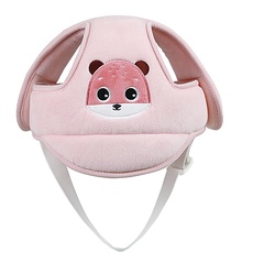 Baby Helm Schutzhelm Säugling Kleinkind Kinder Anti-Kollision Kopfschutzkappe Schutzhut Baumwolle Hut Kopfschutzmütze Verstellbarer Kopfschutz (Kaninchen, rosa)