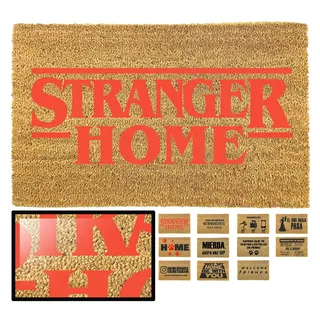 LucaHome Fußmatte für den Eingangsbereich, originelles und lustiges Design, aus natürlicher Kokosfaser, 33 x 60 cm, ideal für Außentüren, Flure und Hauseingänge