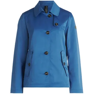 Kurzjacke BETTY BARCLAY "Kurzmantel mit Kragen", Damen, Gr. 46, blau (federal blau), Obermaterial: 60% Polyester PES. 40% Polyamid PA., Jacken Kurzjacke