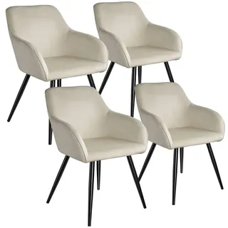 Marilyn 4 St. Samt creme/schwarz