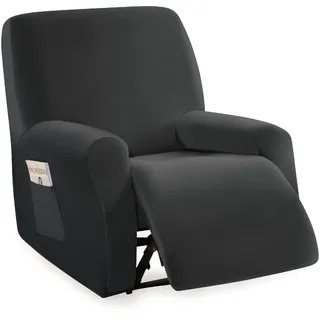 Jianyana Sofa überzug Samt Relaxsessel Sesselbezug Elastisch Relaxsessel Bezüge mit Seitentasche 1 Sitzer, rutschfest Kompletten Stretchhusse für Relaxsessel Sesselbezug