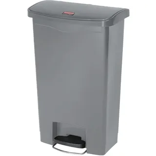 Rubbermaid Commercial Products Slim Jim® Tretmülleimer aus Kunststoff 50 l | Innenraum-Mülleimer für Medizin, Büro, Gewerbe, Küche und Bad | Grau | 1883602