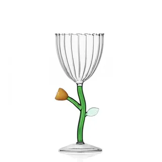Ichendorf Milano Optisch Bernstein Flower Kelch | Botanica Collection | 28 cl | Borosilikatglas | handgefertigt