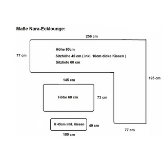 Gardissimo NARA Ecklounge Gartenmöbel Sitzgruppe Holzoptik grau rechts