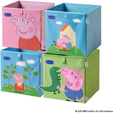 Bild Aufbewahrungsbox Peppa Pig 30x30x30cm 4er Set – blau, grün, rosa