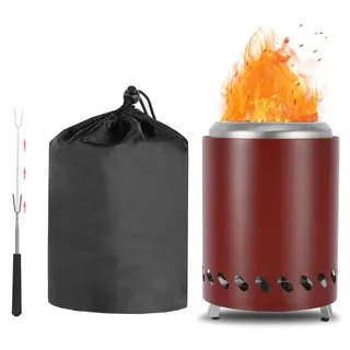 Mini Feuerschale Rot 14cm Ø 20cm H Tragbar für Garten Balkon Camping BBQ