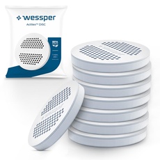 Wessper Wasserfilter MicroDisc 8er Pack | Filter Disc Replacement für Brita MicroDisc Trinkflaschen und Karaffen | Ncht Gwebte Aktivkohle, Mikropartikel, Reduzierung von Chlor und Schwermetalle