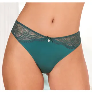 Nuance Tanga "Vivianna" mit feinen Spitzen-Details, tannengrün