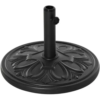 Outsunny Sonnenschirmständer 13 kg Ständer Schirm Ø35/Ø38/Ø48mm Kunststoff + Zement Antik Schwarz Ø48 x 34 cm , 48x48 cm , Sonnenschutz, Sonnenschirmständer