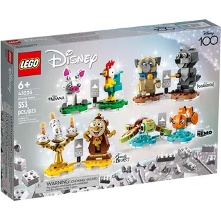LEGO 43226 Disney: Disney Paare Set, 8 Figuren aus Findet Nemo, Vaiana, Die Schöne und das Biest, Pocahontas, Puppenhaus Spielzeug zum Bauen für Kinder ab 6 Jahren, 100 Jahre Disney Geschenk Home Deko