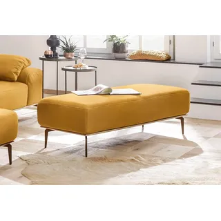 W.SCHILLIG Polsterhocker »run« mit Holzsockel, Füße in Bronze pulverbeschichtet, Breite 150 cm, gelb