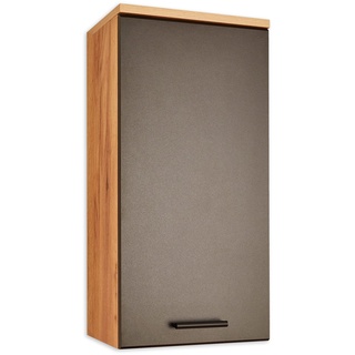 RIOM Badezimmer Hängeschrank in Artisan Eiche Optik / Schwarz - Badezimmerschrank Bad Schrank mit viel Stauraum - 30 x 61,5 x 25 cm (B/H/T)