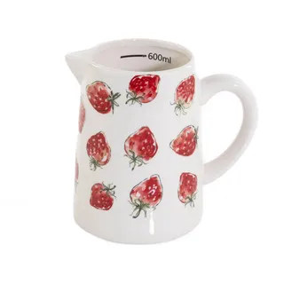 Boltze Home Krug Keramik Strawberry 500 ml , Geschirr, Kannen & Karaffen, Wasserkaraffen & Krüge