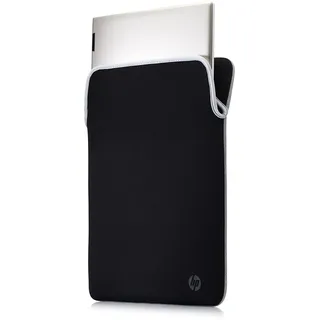 HP Wende-Schutzhülle für 15,6-Zoll-Laptop – Reversibles Design, Neopren, Stoß- und Kratzschutz, Waschbar, Wasserabweisend, Schlankes Profil, Leicht, Schwarz-Silber