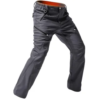 Moosehill Skihose Herren Thermohose Softshellhose:Wasserdicht Winddicht Warm Gefüttert Snowboardhose Schneehose Winterhose Herren zum Ski und Wandern(Grau,XL)