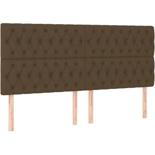 vidaXL Kopfteil Dunkelbraun 180 x 7 x 118/128 cm Stoff - Braun