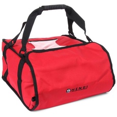HENDI Pizza Transporttaschen, mit transparenter Tasche für Rechnungen, Pizza-Service Taschen, für 4 Kartons von 35x35 cm, 370x370x(H) 210mm, Rot