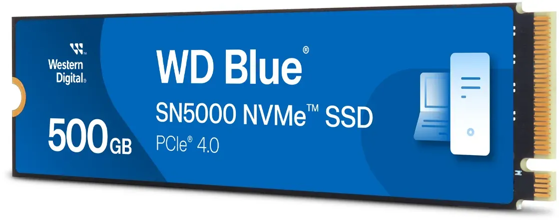 Bild von WD Blue SN5000 NVMe SSD 500GB, M.2 2280 / M-Key / PCIe 4.0 x4 (WDS500G4B0E)