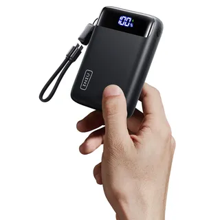 INIU 20000mAh Power Bank, Klein 22.5W Schnellladung Externe Handyakkus | Angebrachtem USB-C Kabel, Flugtauglich & Reise-Essential, Powerbank für iPhone 18 17 16 15 Pro, Samsung S25, Xiaomi etc