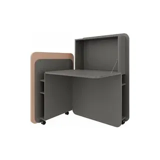 fm FLATup  Sekretär basalt/sandfarben rechteckig, schwarz 107,0 x 41,5 - 91,0 cm