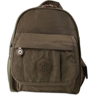 Jennifer Jones Leather Crinkle Nylon Rucksack Braun