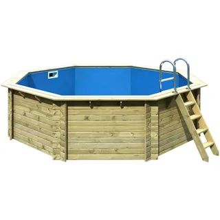 Karibu Pool-Set , Naturfarben , Holz , Kiefer , 124 cm , Freizeit & Co, Pools & Wasserspass, Aufstellpools