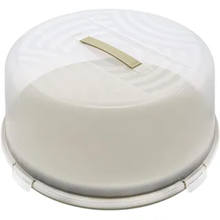 branq home essential BranQ - Home essential Joy runder Kuchenbehälter mit hoher Abdeckung und mit praktischem Tragegriff, Kunststoff (PP) BPA-frei, Salbeifarbe/transparent, 334x156 mm
