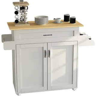 VCM Beistellschrank »VCM Küchenwagen Rollwagen Maße ca. H. 89 x B. 114 x T. 39 cm ausreichend Stauraum rollbar Servierwagen - Pastano« 1 Stk. tlg., weiß