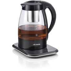 Ariete 2867 Tea Maker Maschine Automatische aus Glas für Tee, Tee und Tee, Filter aus Edelstahl, digitales Display, 2400 W, 1.2 Liter, Kunststoff, schwarz