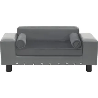 vidaXL Hundesofa Grau 81x43x31 cm Plüsch und Kunstleder - Grau