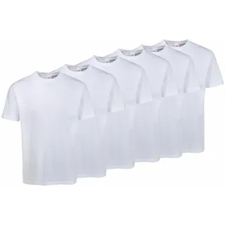 T-Shirt FRUIT OF THE LOOM "sechs Stück in unterschiedlicher Farbkomination", Herren, Gr. XL (56/58), weiß, Single Jersey, Obermaterial: 100% Baumwolle, unifarben, Basic, schmal normal, Rundhals, Shirts T-Shirt, mit Rundhalsausschnitt, Topseller