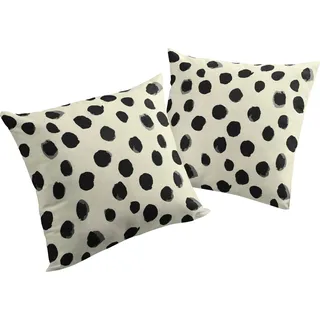 Adam Dekokissen "Kissenhülle Dots" aus Bio-Baumwolle, Kissenhülle ohne Füllung, 1 Stück, schwarz, bedruckt