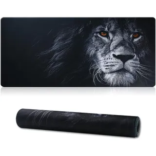 Jahosin XXL Gaming Mauspad, Erweitertes Mauspad,genähte Kanten,2mm,rutschfeste Gummibasis,90x40cm,Schreibtischunterlage für Gaming/Büro/Geschäft-90x40 Lion01