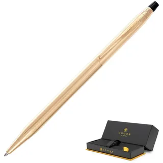 CROSS JEANS ® Cross Classic Century Kugelschreiber (Strichstärke M, Schreibfarbe: schwarz, nachfüllbar, inkl. Premium Geschenkbox) 23 Karat Walzgold