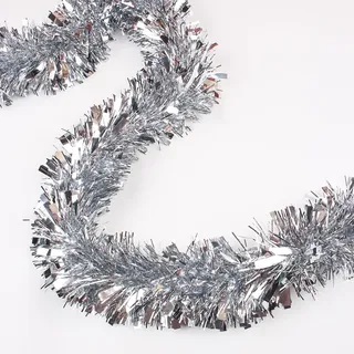 KAHEIGN 8m Lametta Girlande Silber – Glitzer Metallic Girlande Dekogirlanden für Party, Karneval, Geburtstag, Hochzeit, Fotohintergrund, Weihnachtsbaum Deko & Festliche Dekoration