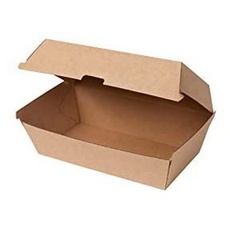 GREENBOX Take Away Kraftkarton Box 50 Stück I robuste Fast Food Boxen mit hohem Klappdeckel I Snack Box aus Kraftkarton I stabile To Go Verpackung Karton braun 21,4x11,4x8,5 cm I biologisch abbaubar