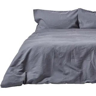 Homescapes Bettwäsche Leinen , Dunkelgrau , Textil , Rechteckig , 240x220 cm , Oeko-Tex® , Heimtextilien, Bettwäsche & Leintücher, Bettwäsche