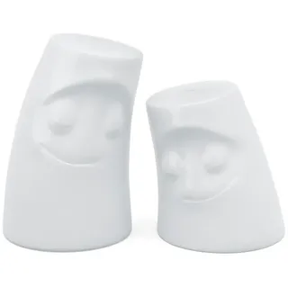 Fiftyeight PRODUCTS/Salz- & Pfefferstreuer Würzschmusie „Verschmust & Kuschelig“ (Porzellan, Made in Germany) Weiß