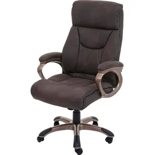 Bürostuhl Dallas, Schreibtischstuhl Drehstuhl Chefsessel, - Wildleder-Optik dunkelgrau - Grau