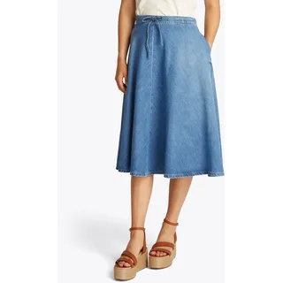 Tommy Hilfiger Damen Jeansrock Midi Flare Uma mit Gürtel, Blau (Uma), 40