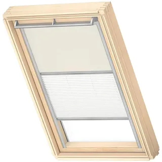 VELUX Original Dachfenster Duo Verdunkelungsrollo für SK06, Hellbeige, mit Grauer Führungsschiene