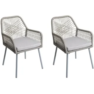 Mendler HWC-O12 Gartenstuhl 54 x 54 x 81 cm grau 2 St.