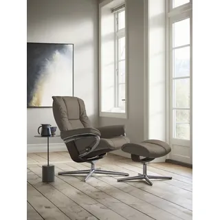 Stressless® Relaxsessel »Mayfair« Set, Relaxsessel mit Hocker, mit Hocker, mit Cross Base, Größe S, M & L, Holzakzent Wenge braun