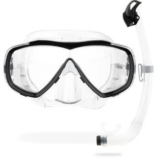 Cressi Estrella + Seal Dry Combo Clear/Black - Kombi Set für Erwachsene mit Estrella Maske und innovativem Seal Dry Schnorchel, perfekt zum Schnorcheln, Transparent/Schwarz, Einheitsgröße