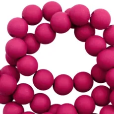 Sadingo Pinke Perlen 6mm 600 Stück Magenta | Perlen Set zum Basteln für Kinder und Erwachsene, Kleine Kugeln mit Loch, DIY-Schmuck selbst Machen