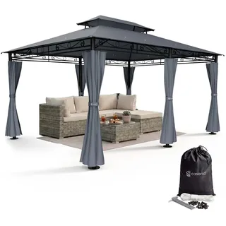 CASARIA Pavillon Topas 4 x 3 m inkl. 4 Seitenteile Anthrazit