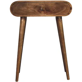 Artisan Furniture Konsolentisch aus Massivholz, 1 Schublade, Nordische Beine , Metall , Echtholz,Mangoholz , Holz Optik , Rechteckig , 60x78x30 cm , FSC 100%, Handmade in India , Wohnzimmer, Wohnzimmertische, Konsolentische